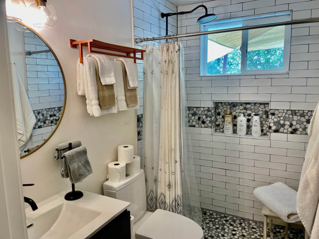 Bathroom with walk-in shower