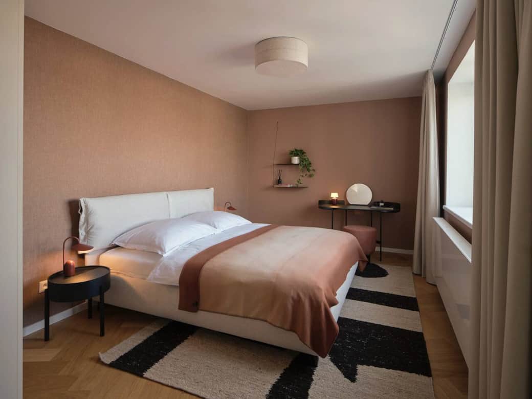 Bedroom with view of Prague castle