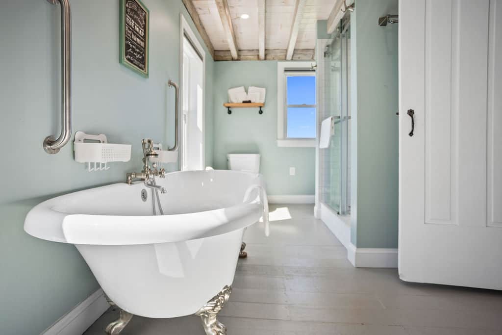 Bathroom 2, soaking tub and walk in shower!