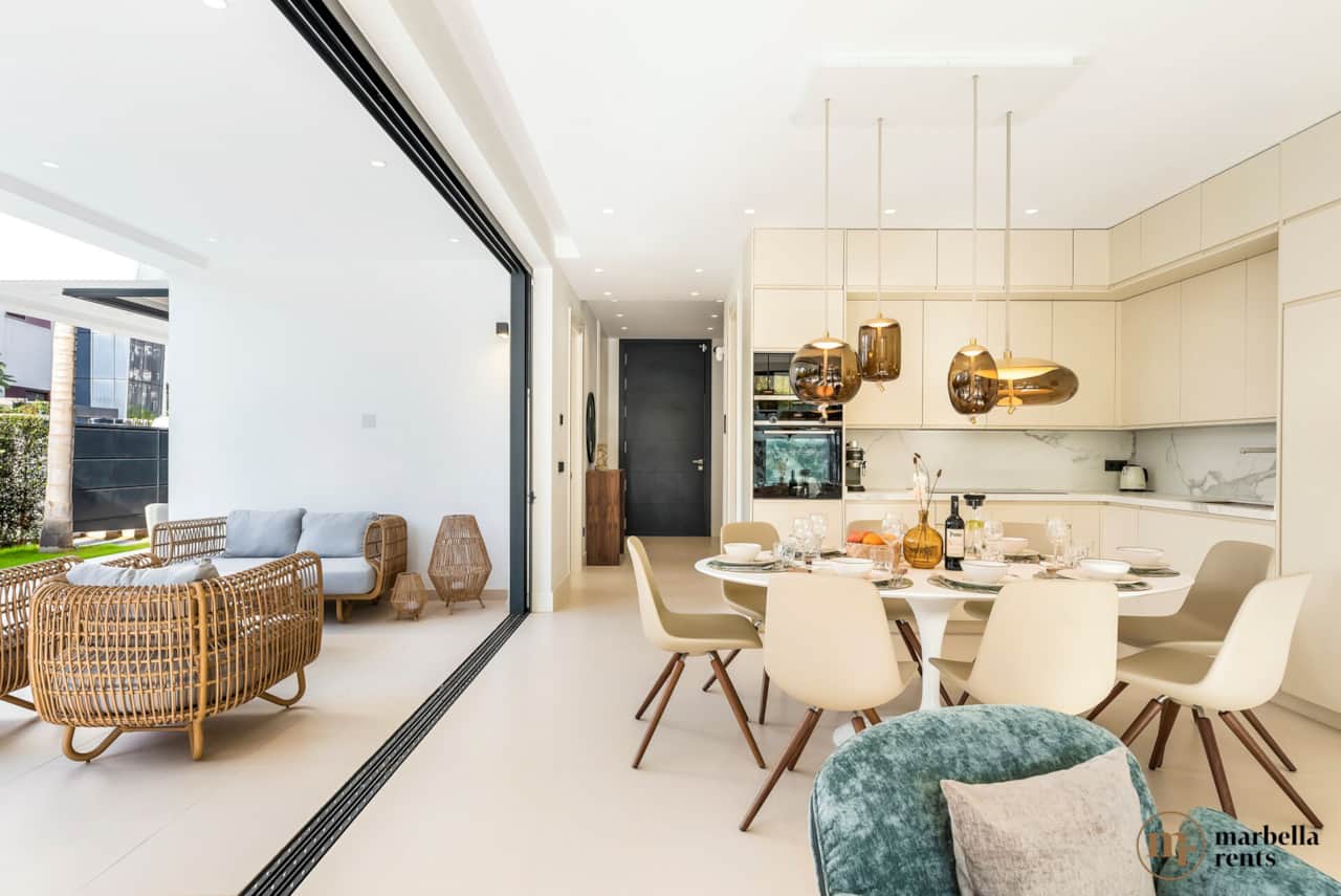 Kitchen with dining area.