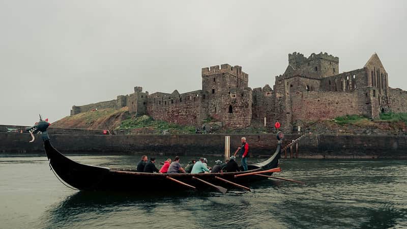 Viking long boat on the Isle of Man coastline (Visit Isle of Man)