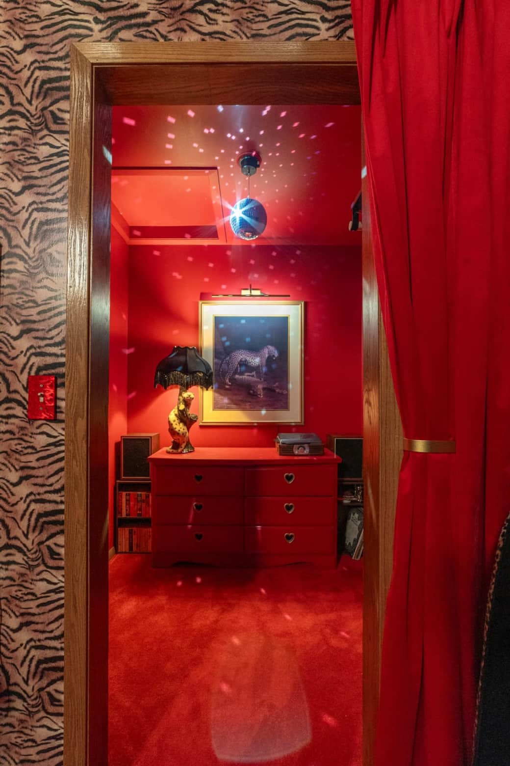 Honeymoon closet with disco ball and record player Honeymoon closet with disco ball and record player