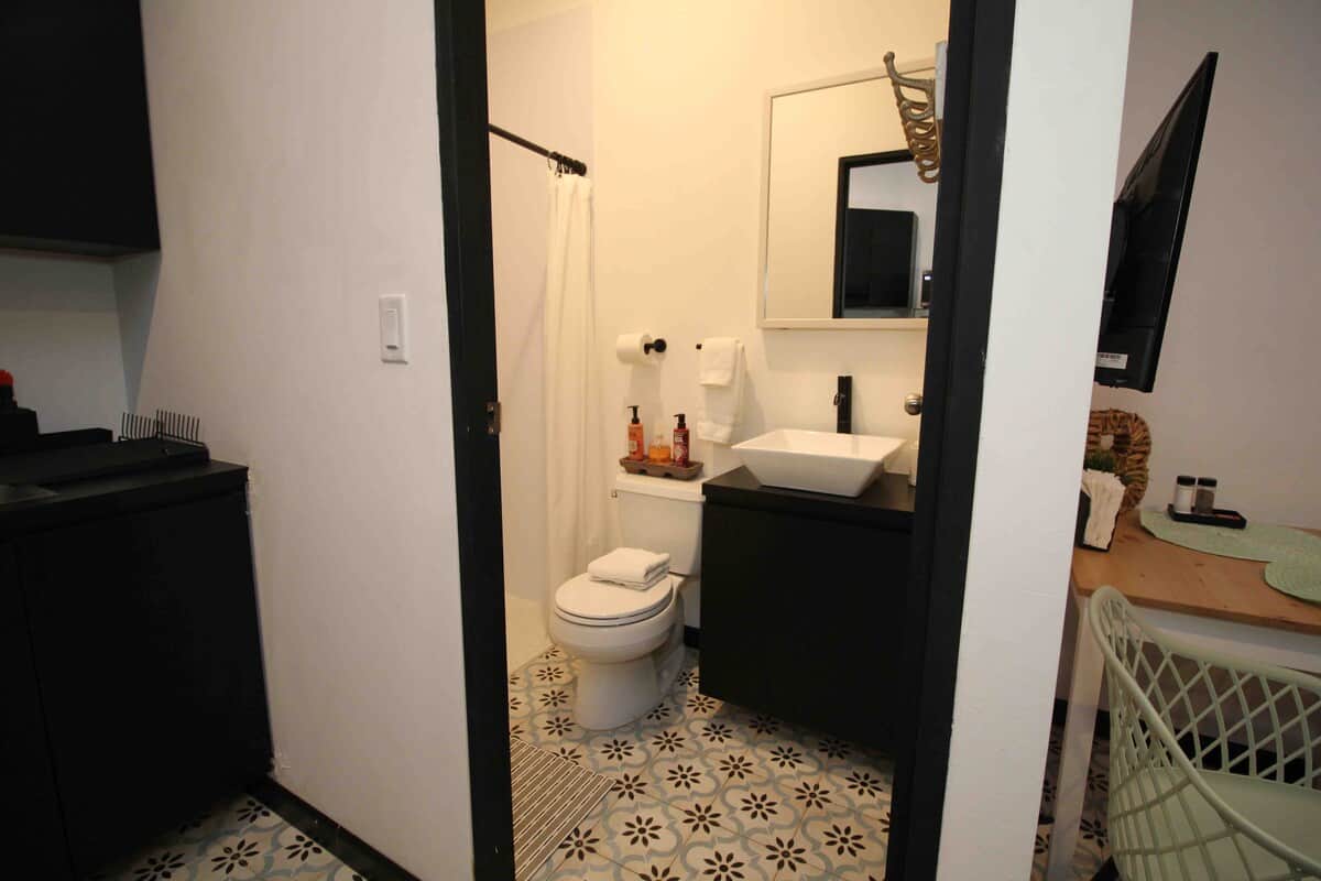 Every apartment comes with a private bathroom. We include towels, toilet paper, soap, shampoo, conditioner, and body wash.