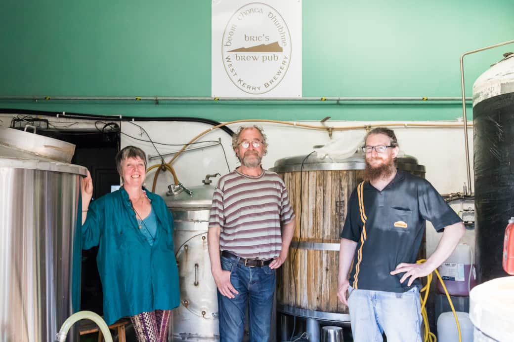 Adrienne, Paul and Daniel in the brewery