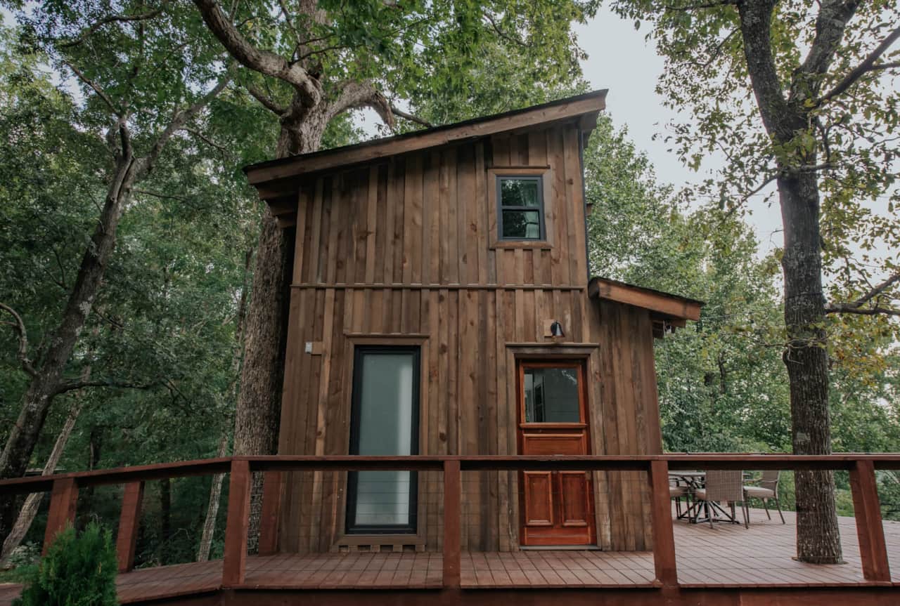 Cozy treehouse nestled among the trees.
