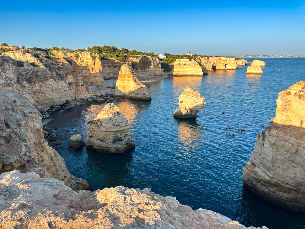Stunning ocean-view cliffs at Praia da Marinha -- one of the most iconic beaches in the Algarve
