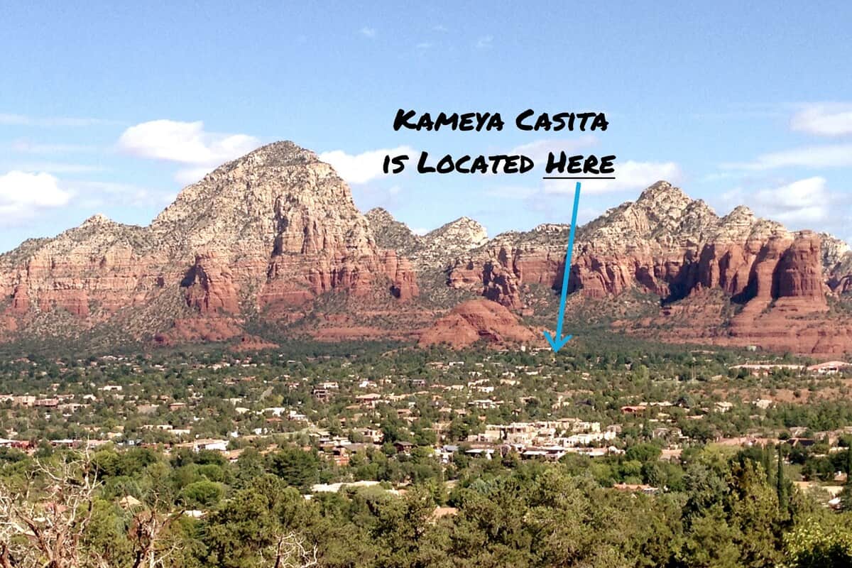 Kameya Casita sits in the heart of Sedona, framed by iconic landmarks like Coffee Pot Rock and the Thunder Mountain range. Just minutes from hiking trails, & dining, our casita offers the perfect home base with breathtaking views in every direction.