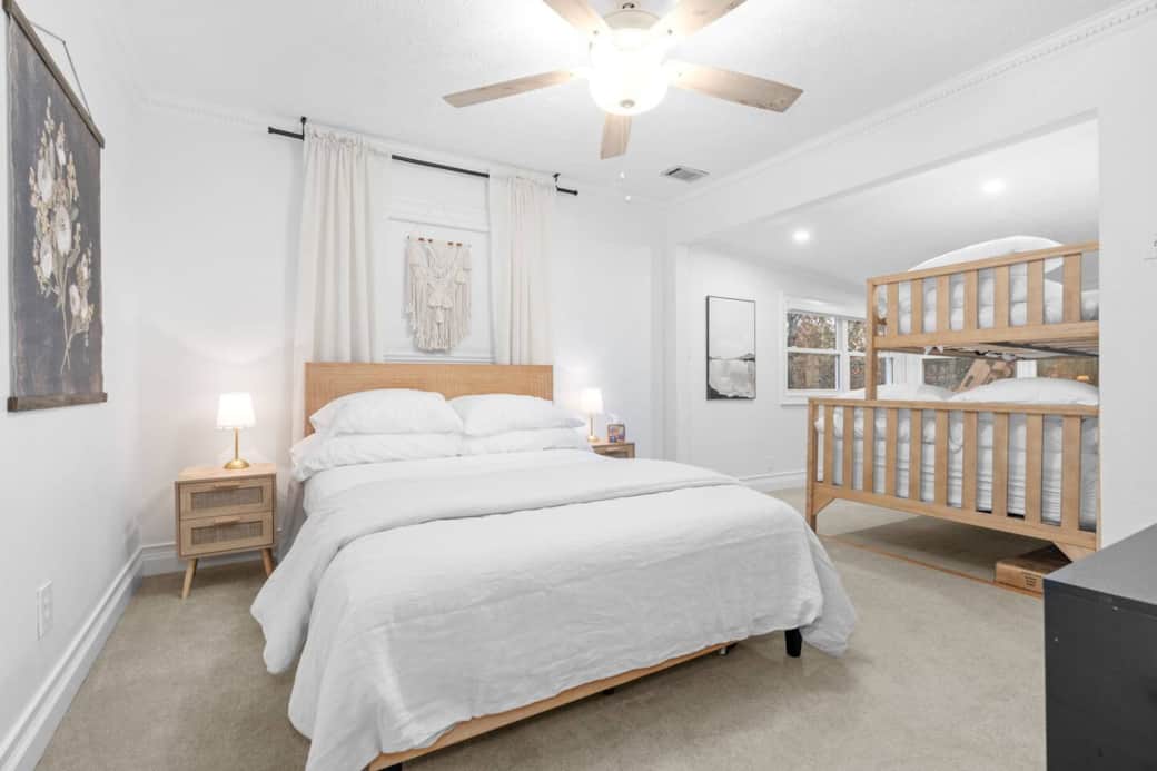 Roomy suite designed with ample sleeping accommodations for large families or a kids-only retreat.