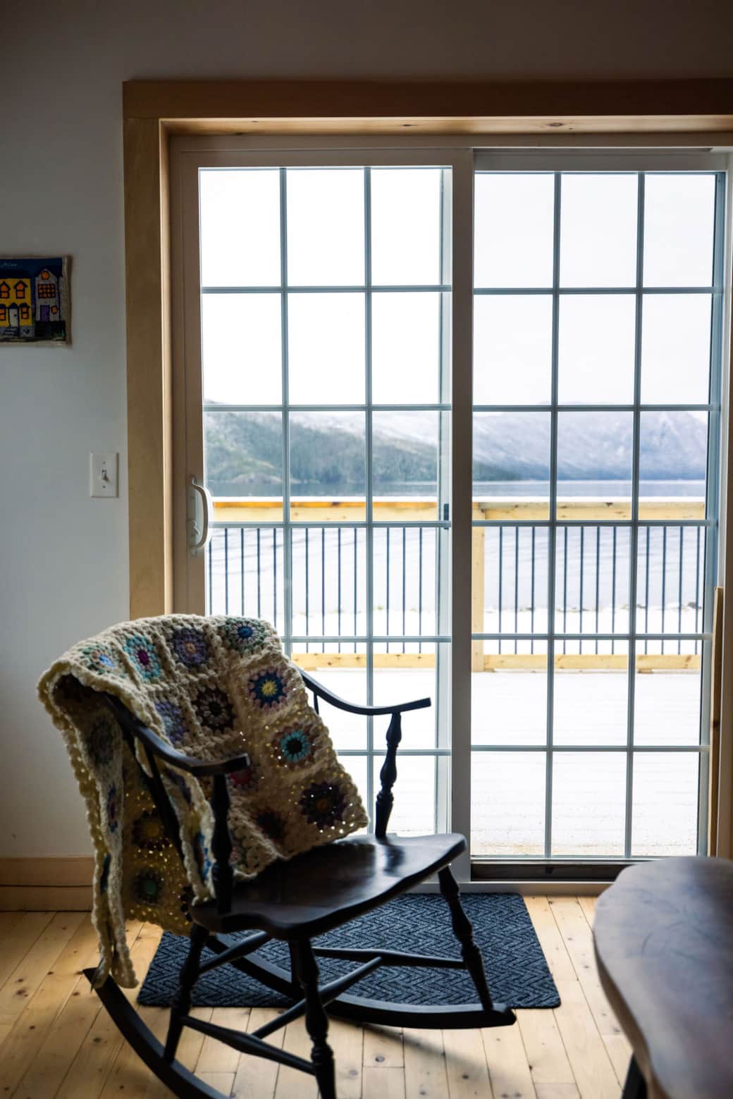 Living room walkout to oceanfront deck
