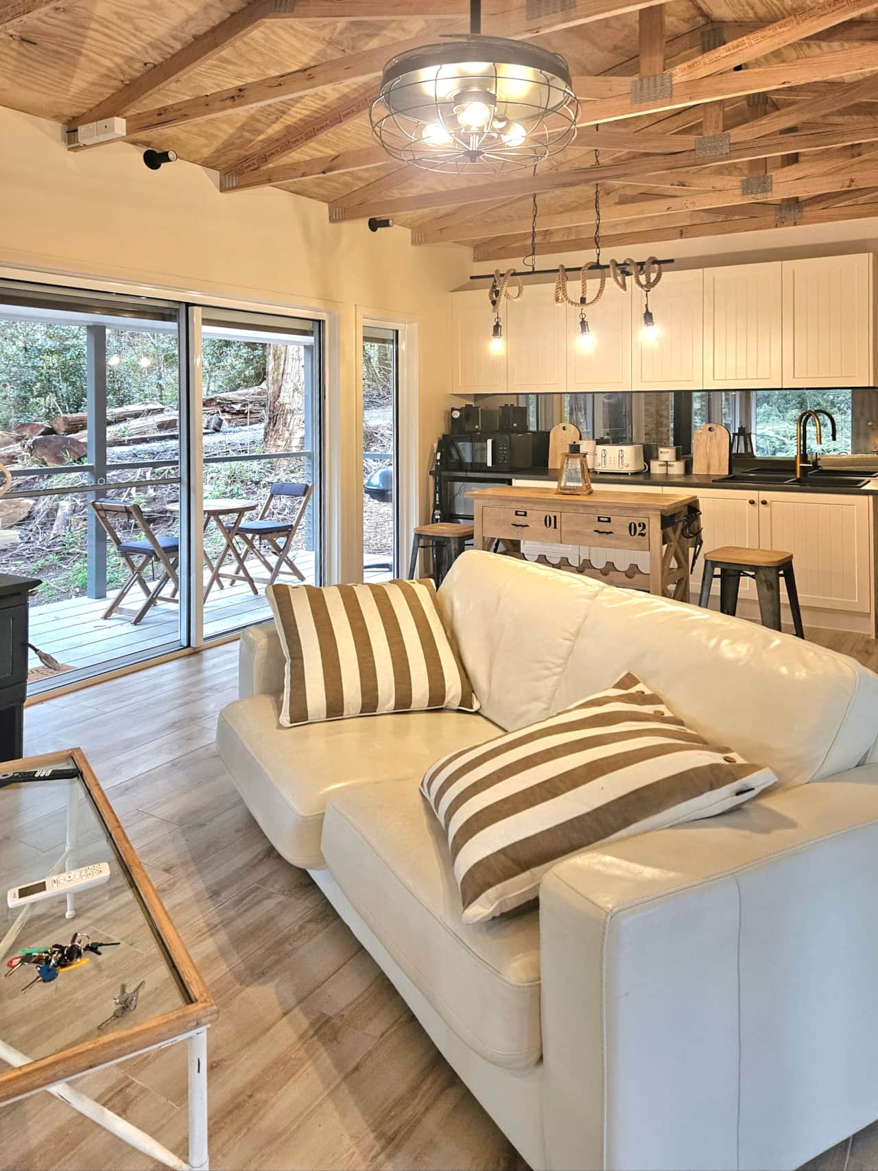 A cosy living space flowing into your kitchenette