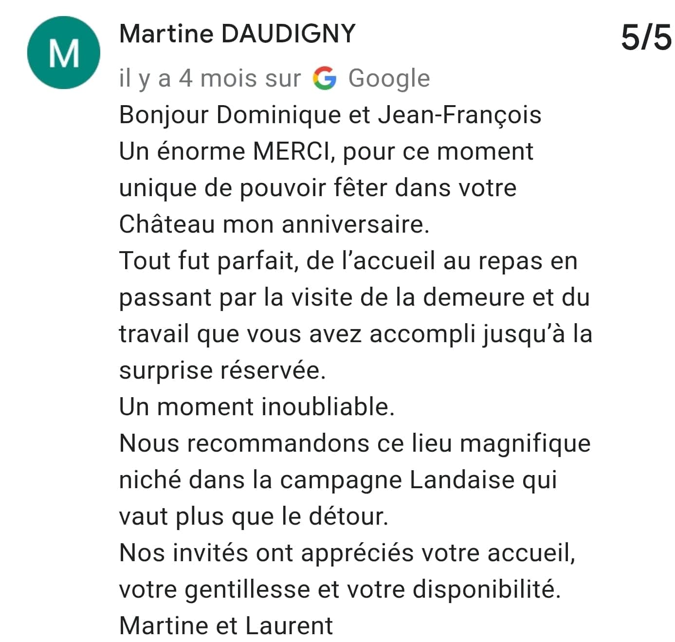 Anniversaires Mariages évènement familial au Château Arche d'Aure