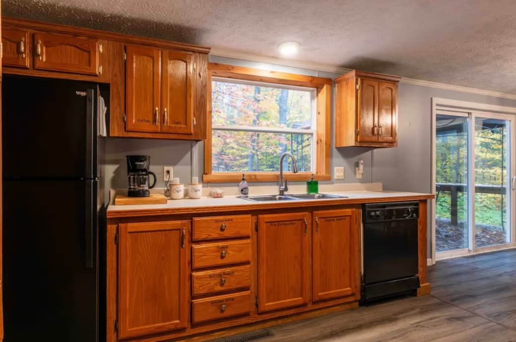 Cabinets are labeled for your convenience