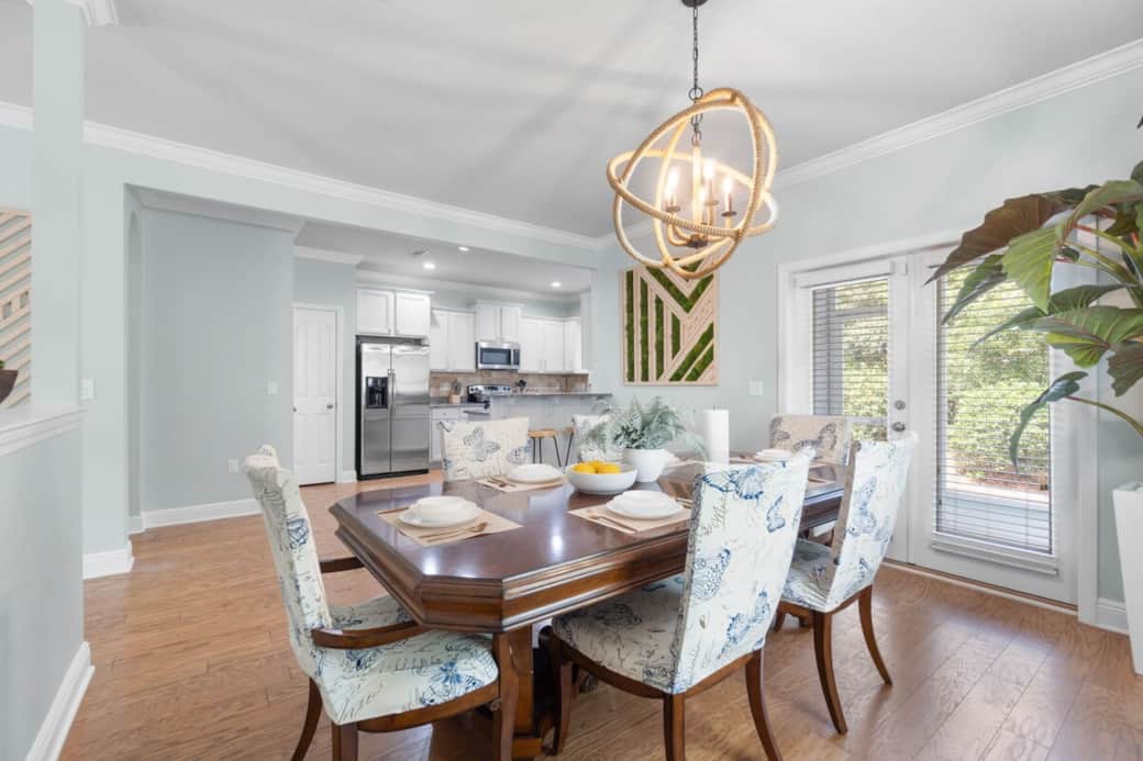 Spacious dining area for a large family