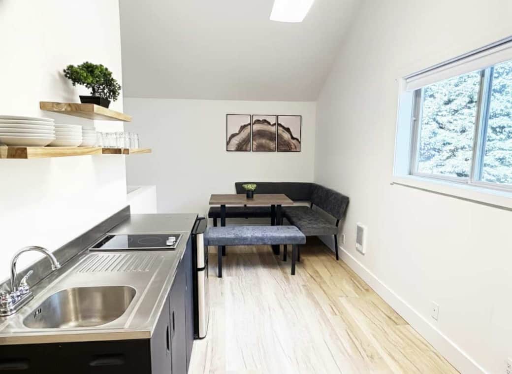 Private Kitchenette inside the ADU Family Suite – perfect for a quiet coffee morning