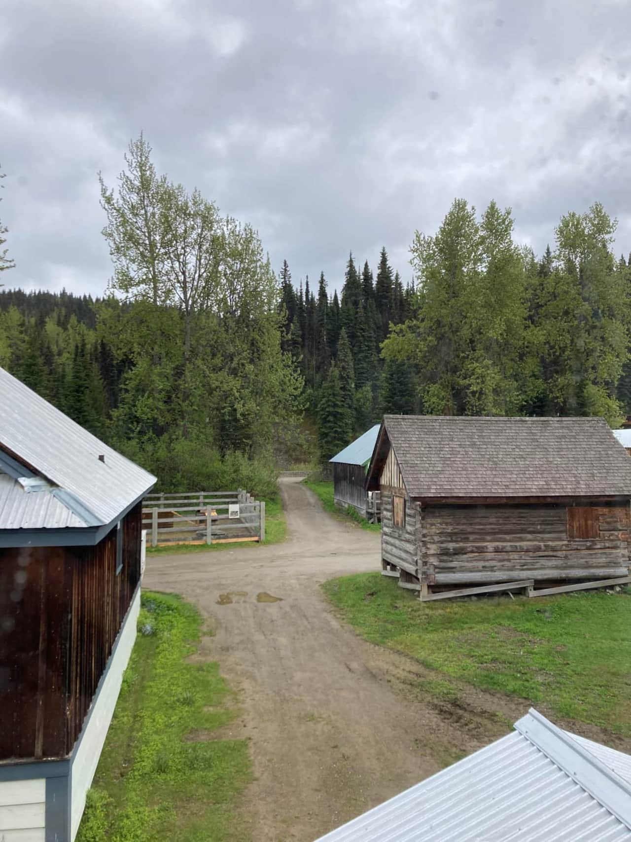 View looking onto the goat pen