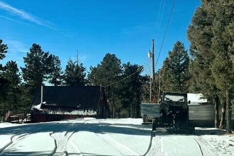 This is the drive in to the cabin! Lots of room to turn around, private, and you can ride the trails right from here!