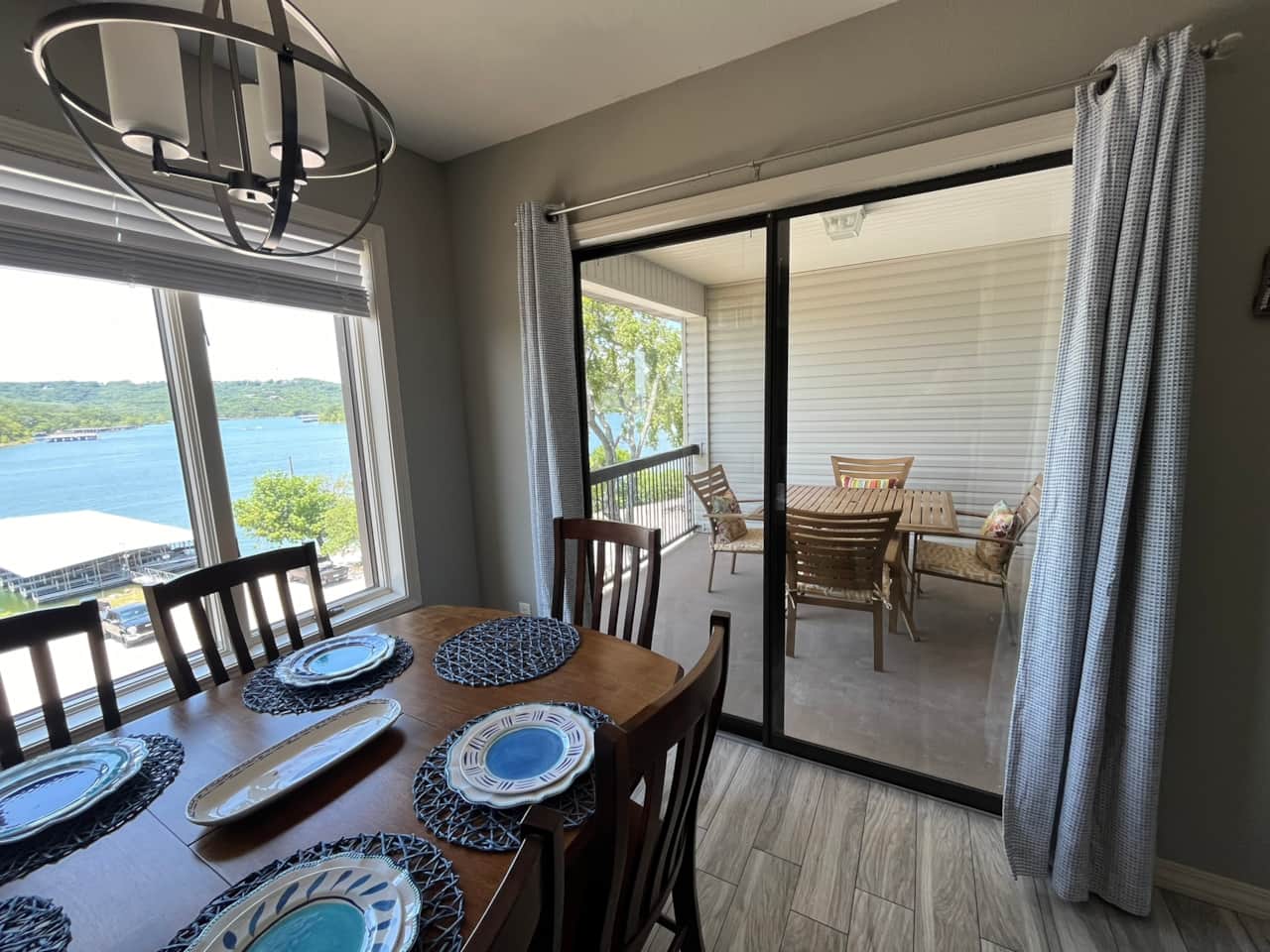 kitchen and outdoor seating