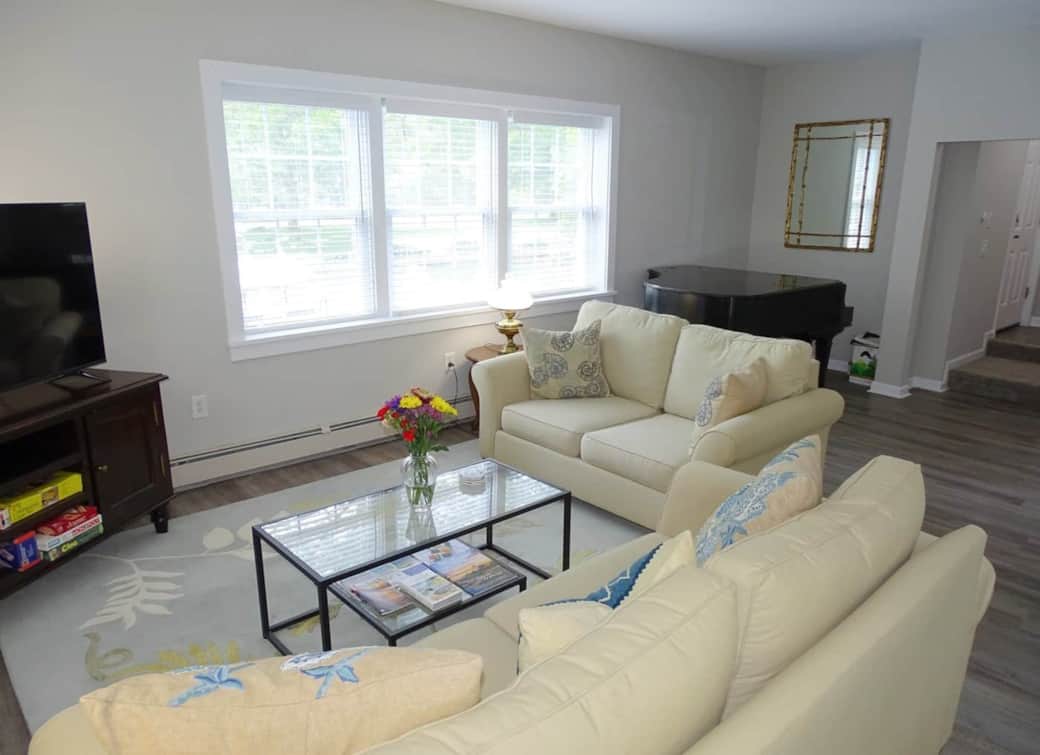 Living room facing windows Living room facing windows