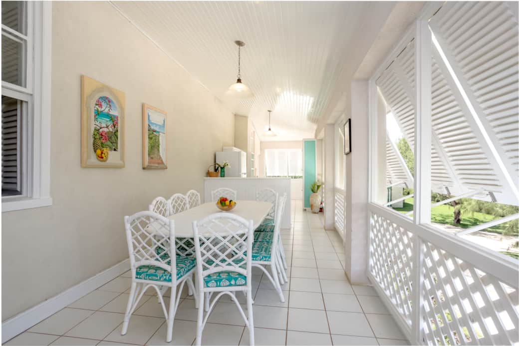 Upstairs kitchen with dining table
