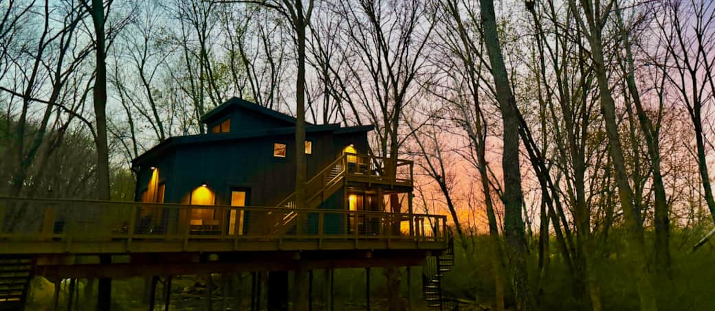 Treehouse 4 at sunset