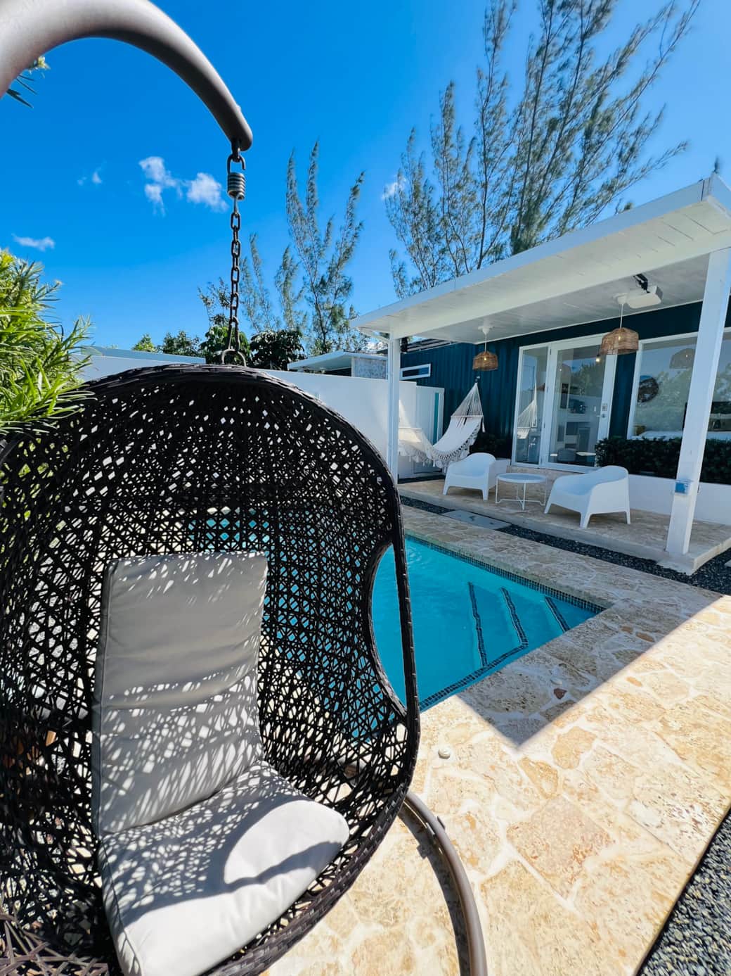 Deck, view from hanging chair.