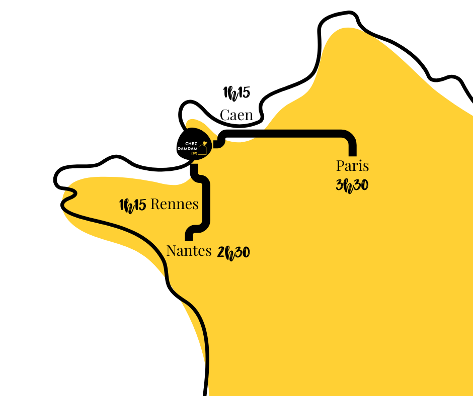 carte des distances pour se rendre chezdamdam