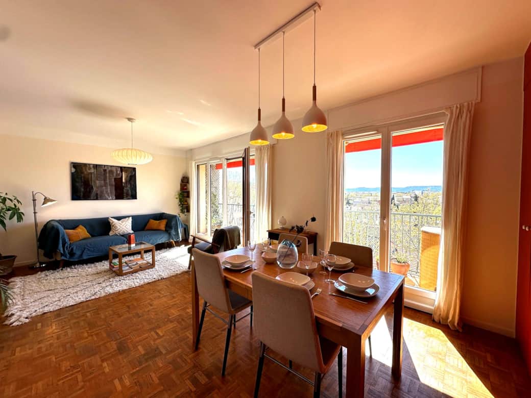 Sofa;View;Living room;Balcony;Dining area