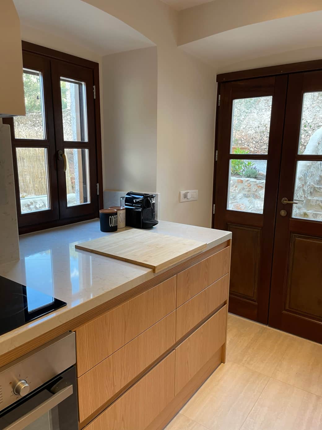 Kitchen and door to courtyard