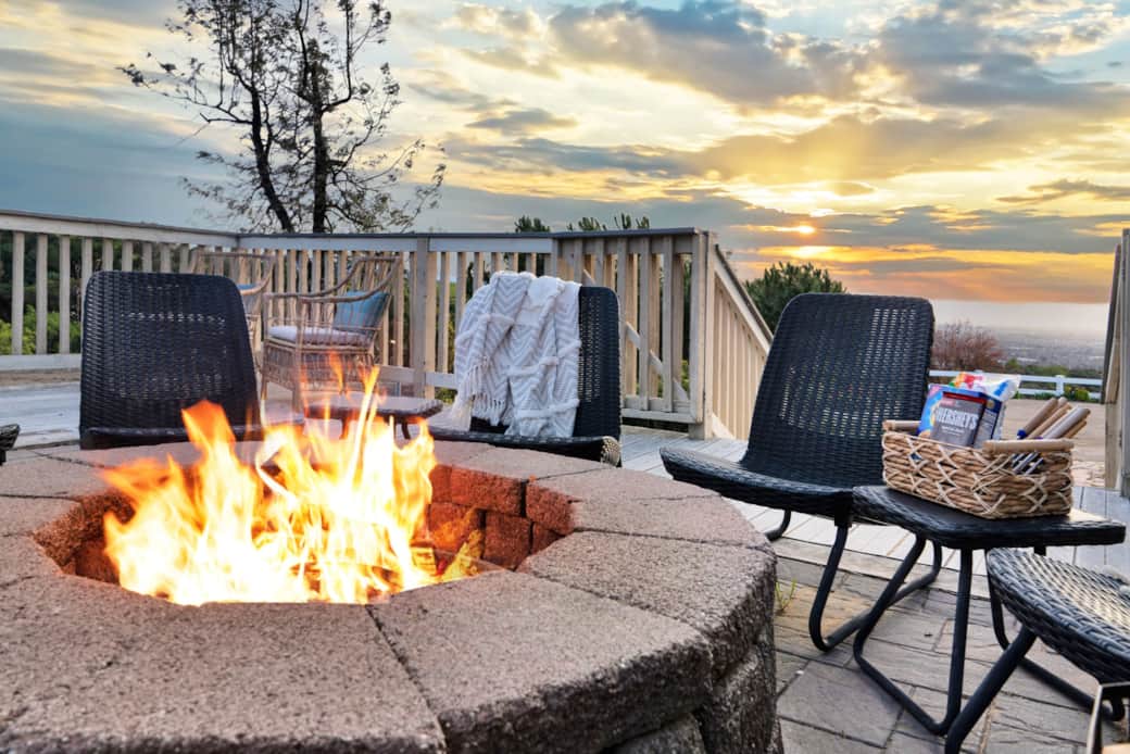 Enjoy a complimentary s'mores at the  fire pit under the bistro lights &amp; stars