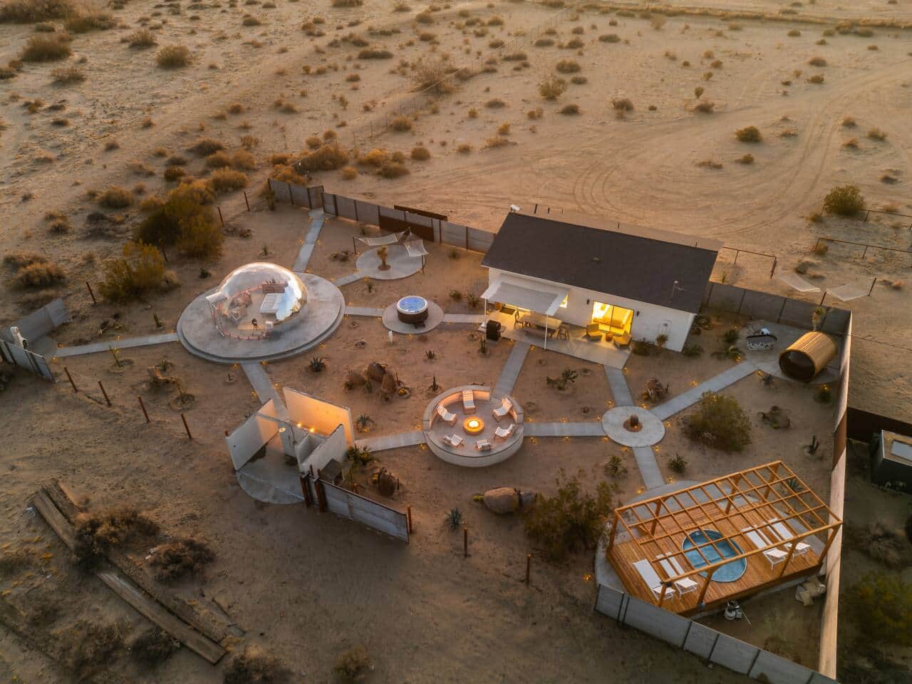 Aerial of Quail Wash Retreat Nestled in a Quiet Area of the Desert on 25 Acrers