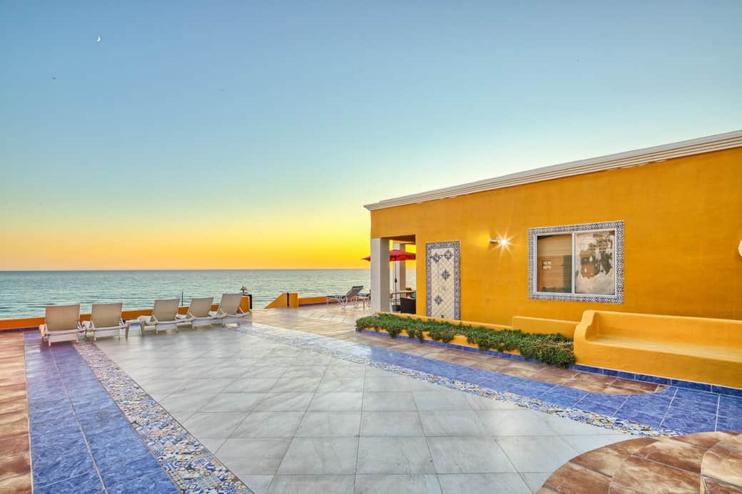 beachfront wedding terrace.