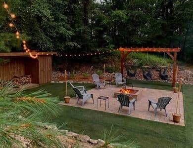 Outdoor wood firepit area. Great spot to relax and enjoy the outdoors!
