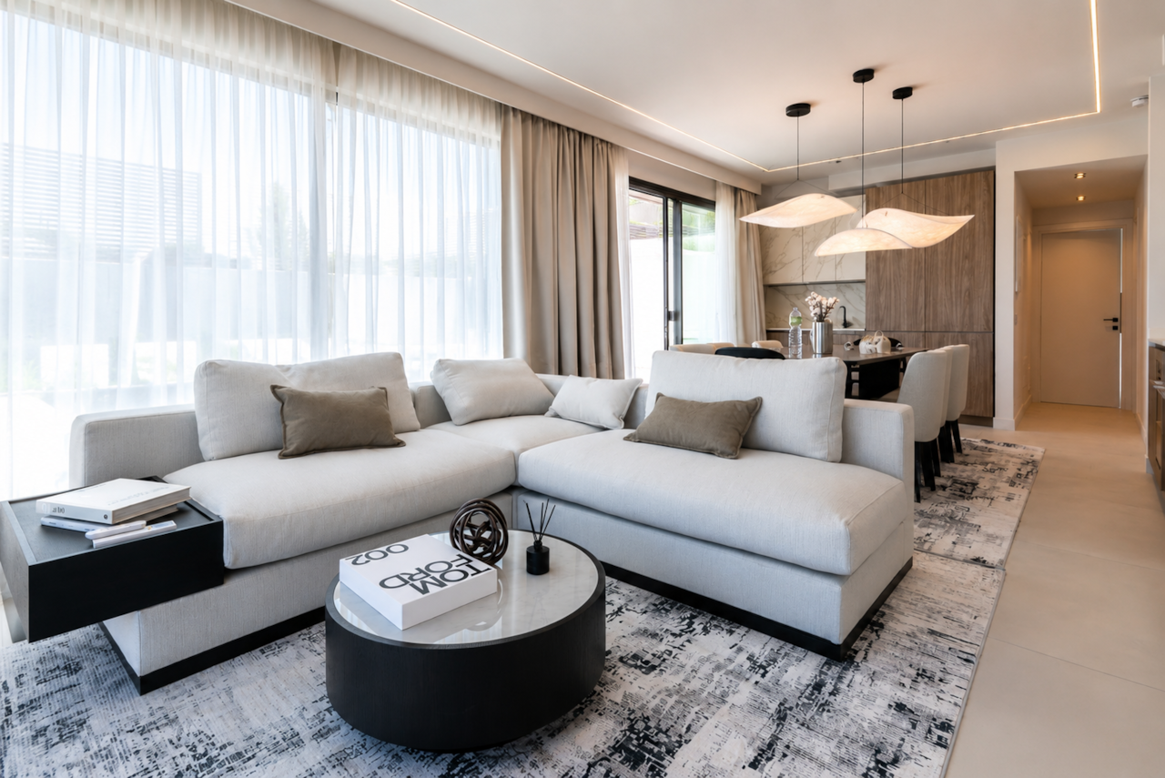 Azulis villas aramis golfo aranci open plan living room dining hero