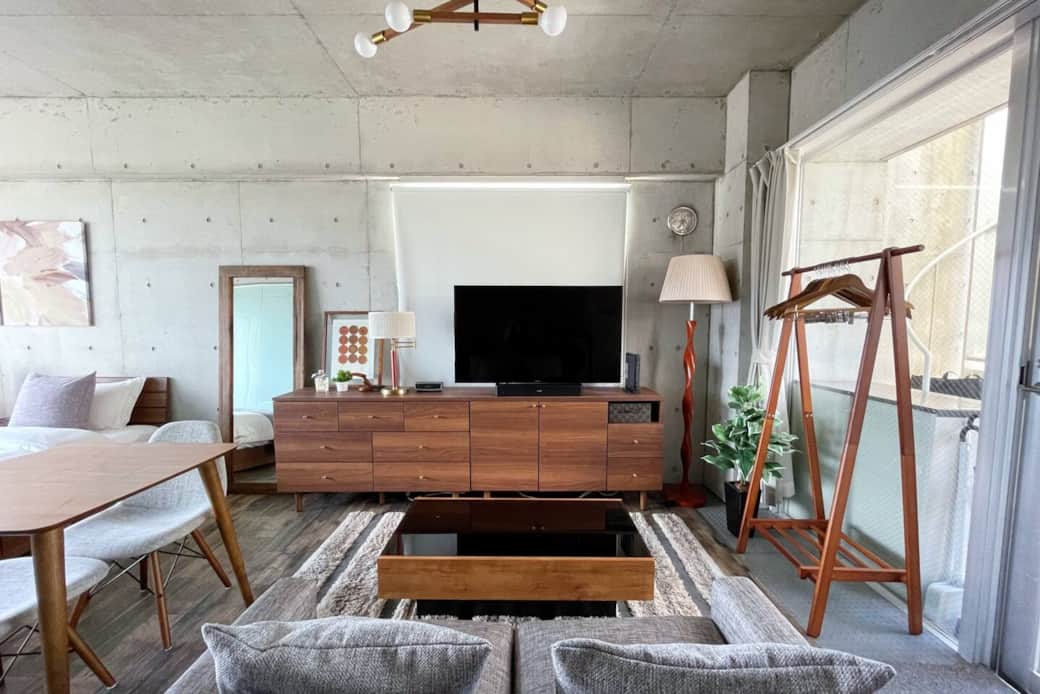 Modern interior — warm lighting and stylish furnishings