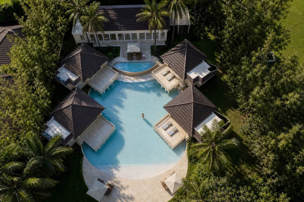 Miara Oasis pool complex from above, Casa de Campo