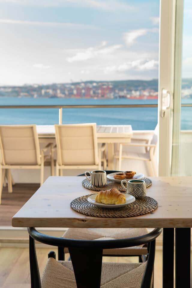 Your toughest choice: enjoy breakfast at the indoor bar, or on the sunny balcony just steps away?