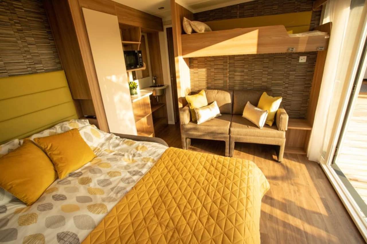 Indoor area includes heating, fridge and microwave