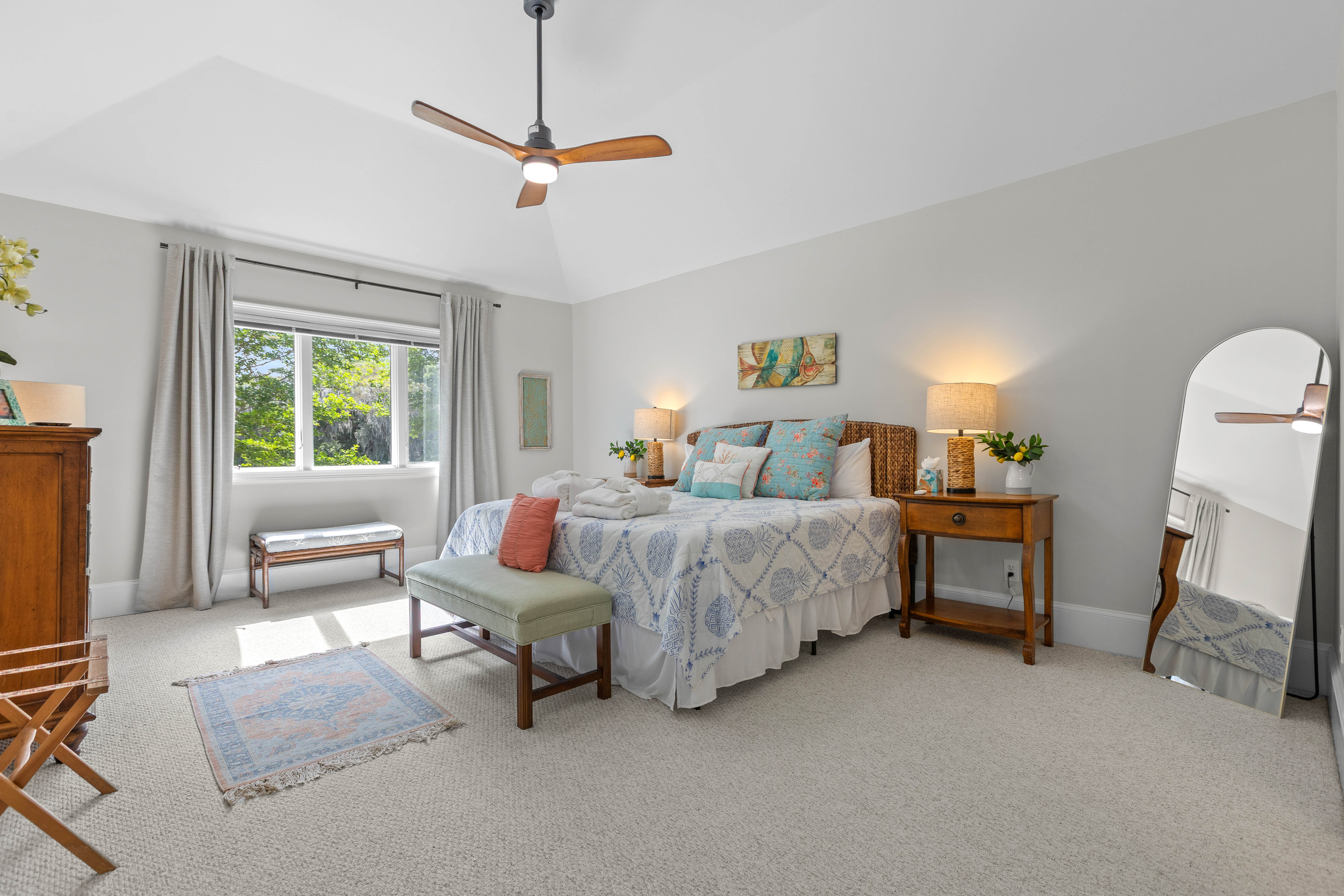 King bed upstairs, one of two king rooms on that floor