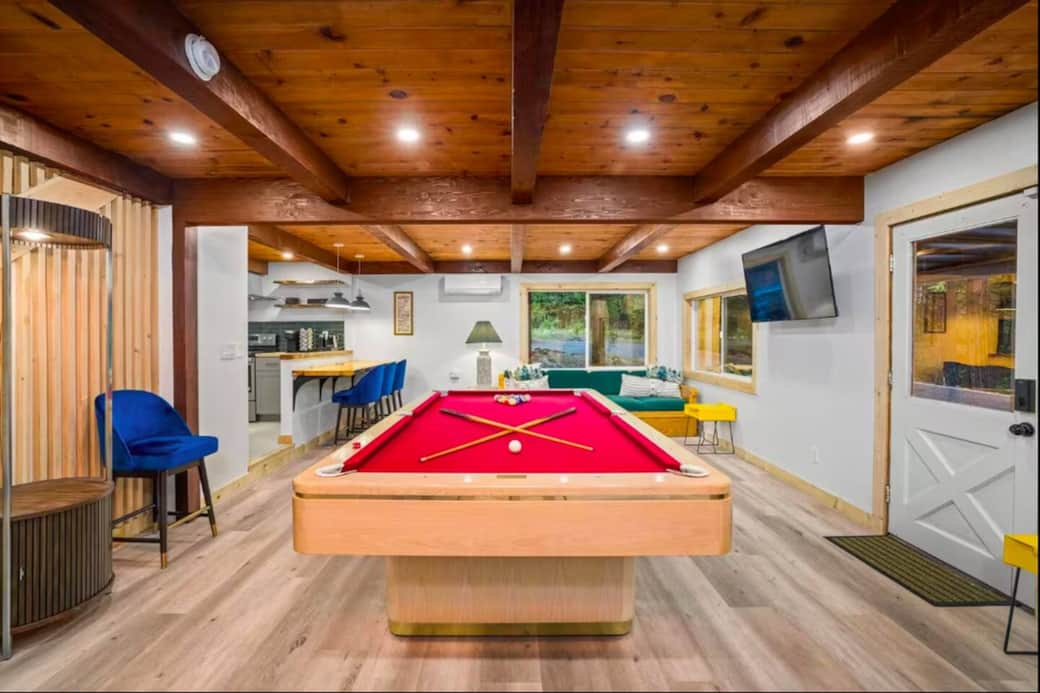 Fun lower-level game room with pool table—perfect for family nights.