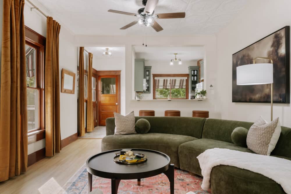 Living room at The Van Winkle House, one block off Main Street in downtown Sheridan