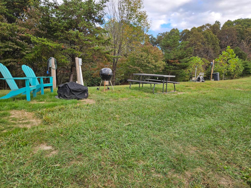 Charcoal Grill, Picnic table and Campfire ring