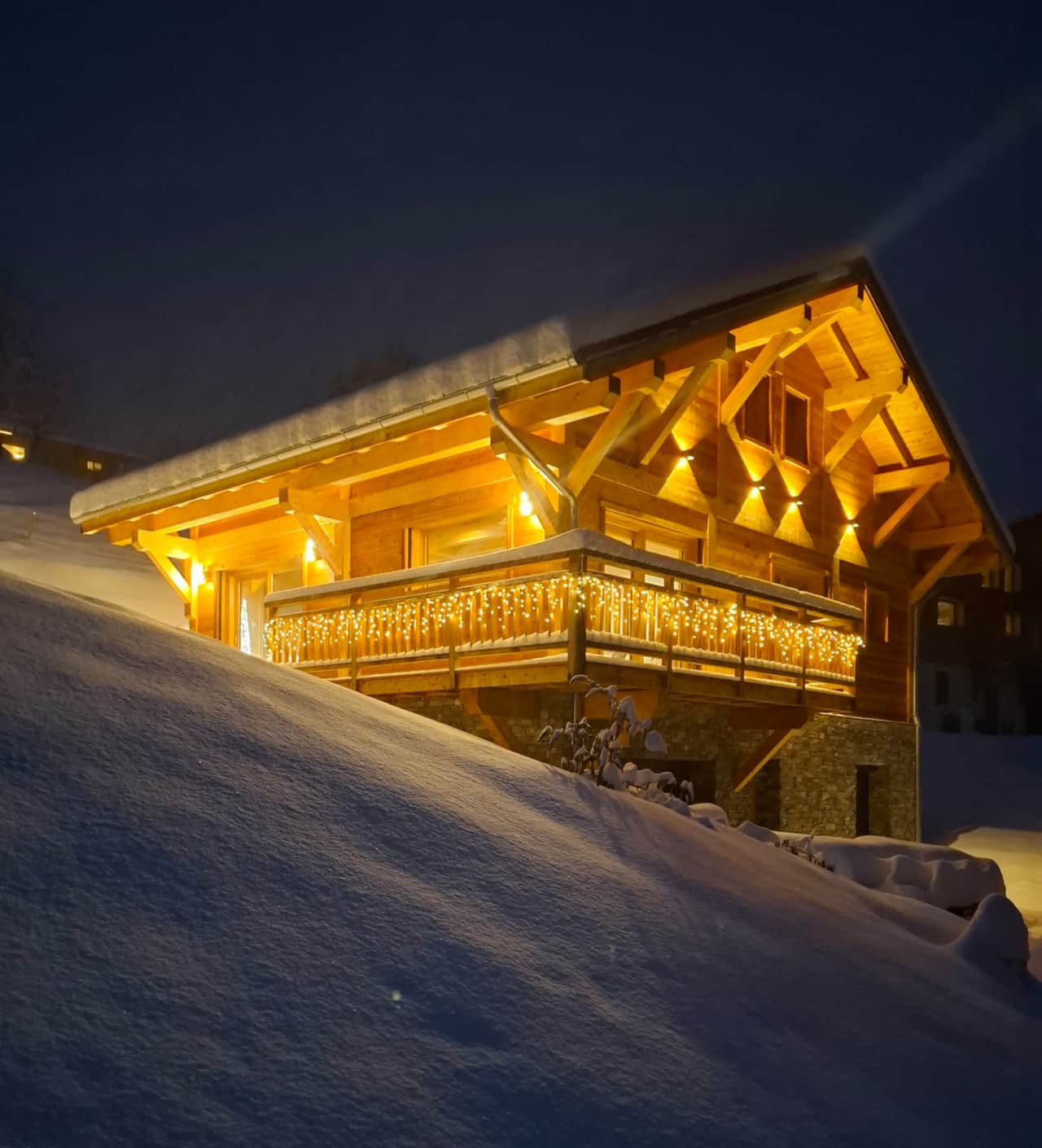 Chalet neige nuit