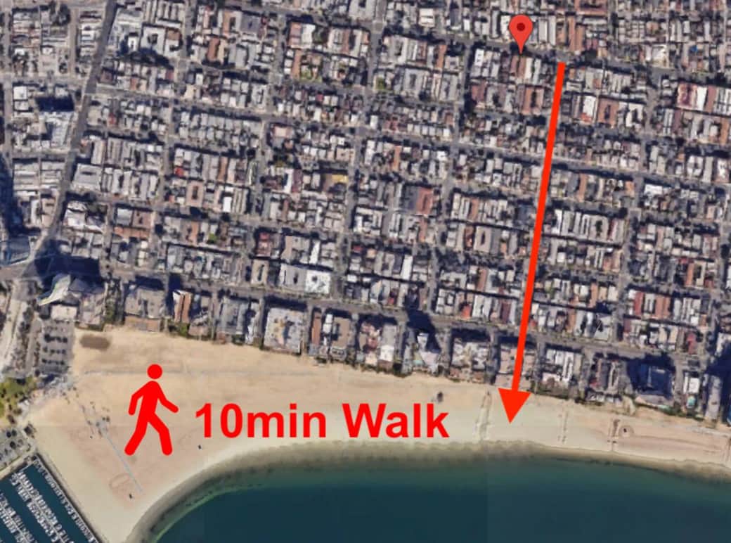 10min walk to beach