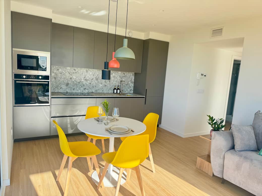 Modern kitchen with full amenities for home cooking