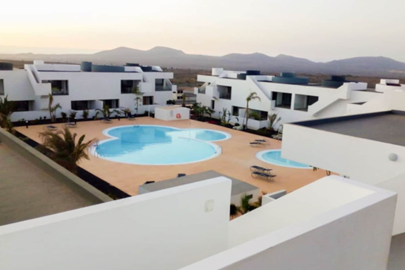 Aerial view of the Costa Ancor II resort in Villaverde, La Oliva, northern Fuerteventura