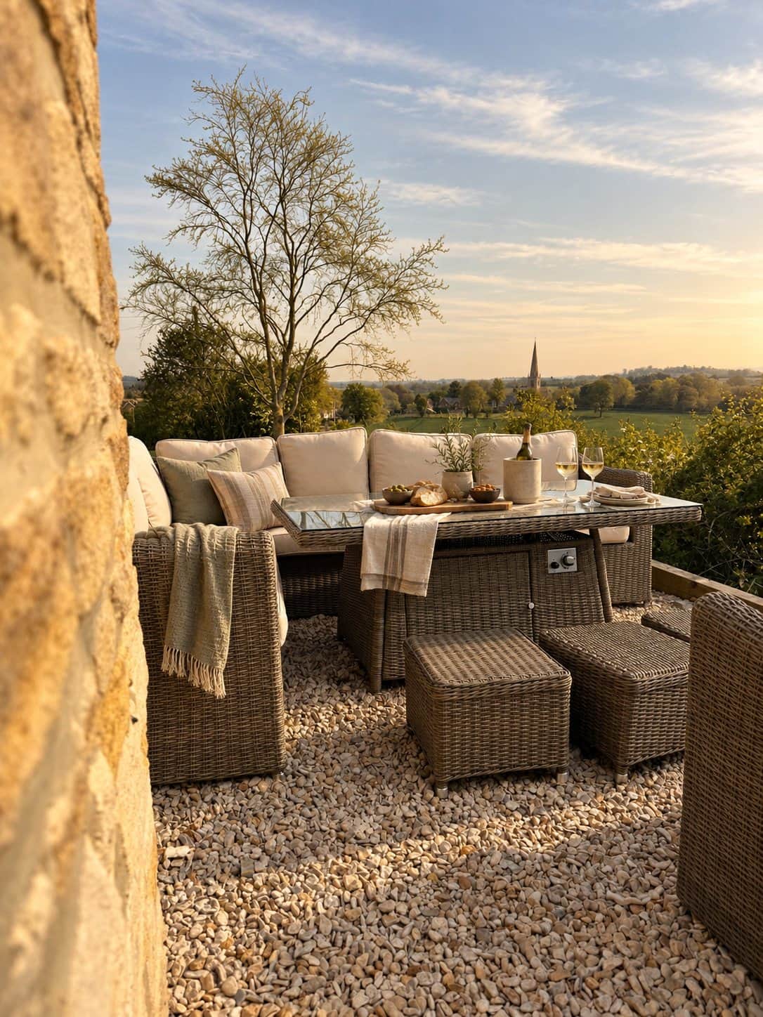 Outdoor terrace overlooking Tredington