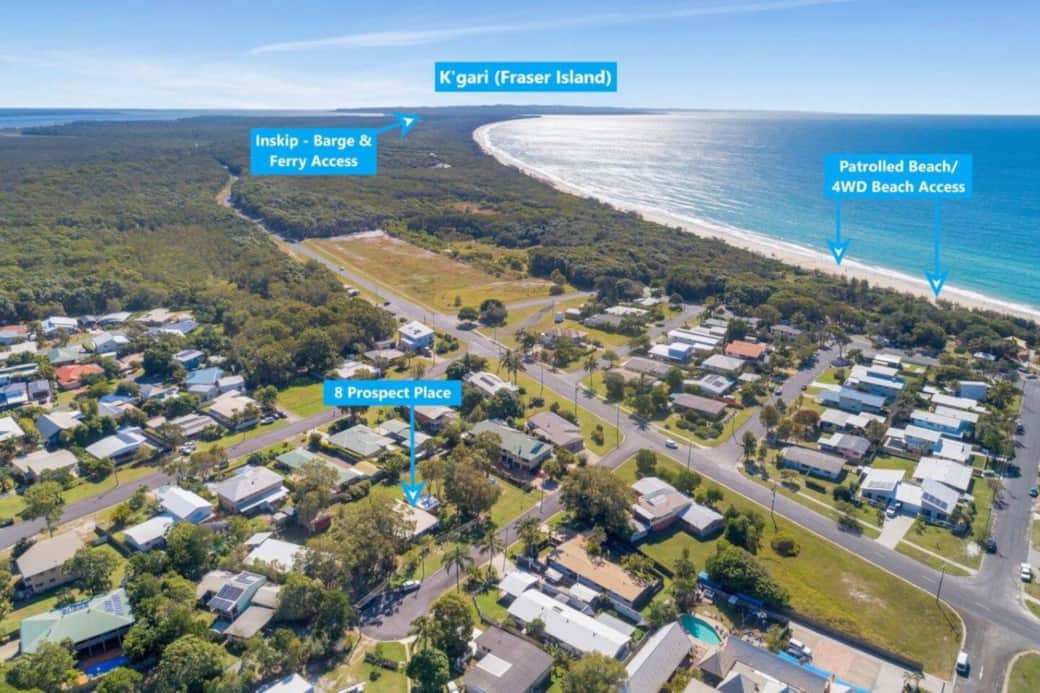 Just minutes away from the K’gari (Fraser Island) barge at Inskip and only metres from the beach access to Double Island Point.