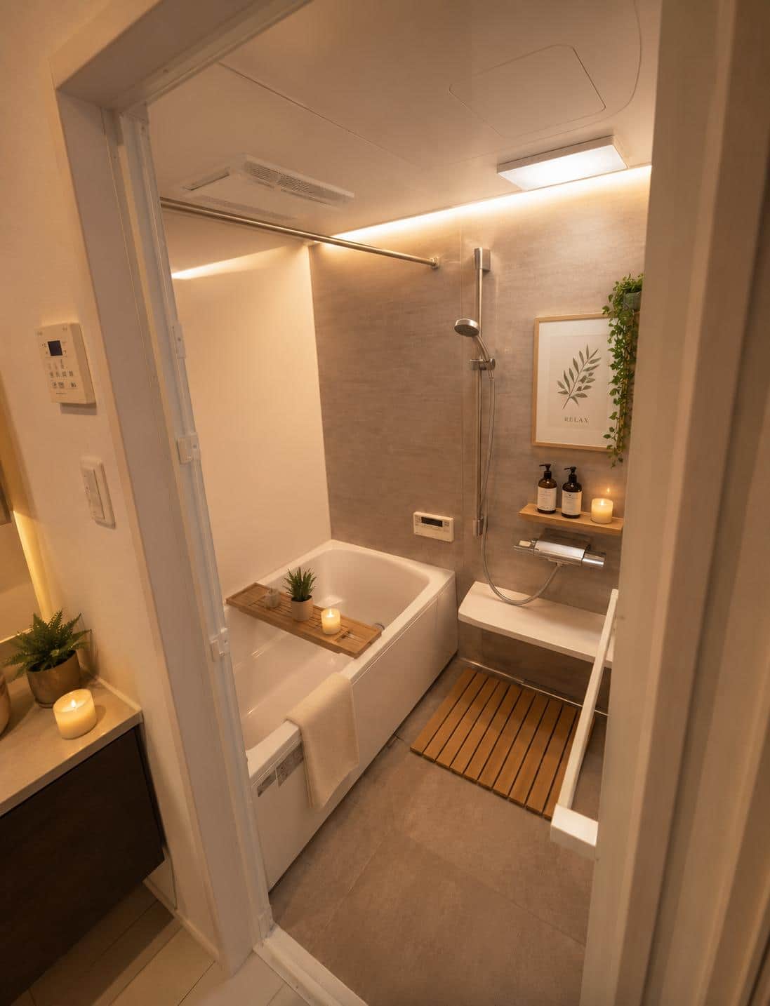 Relax in the deep Japanese bath with a separate shower after a busy day.