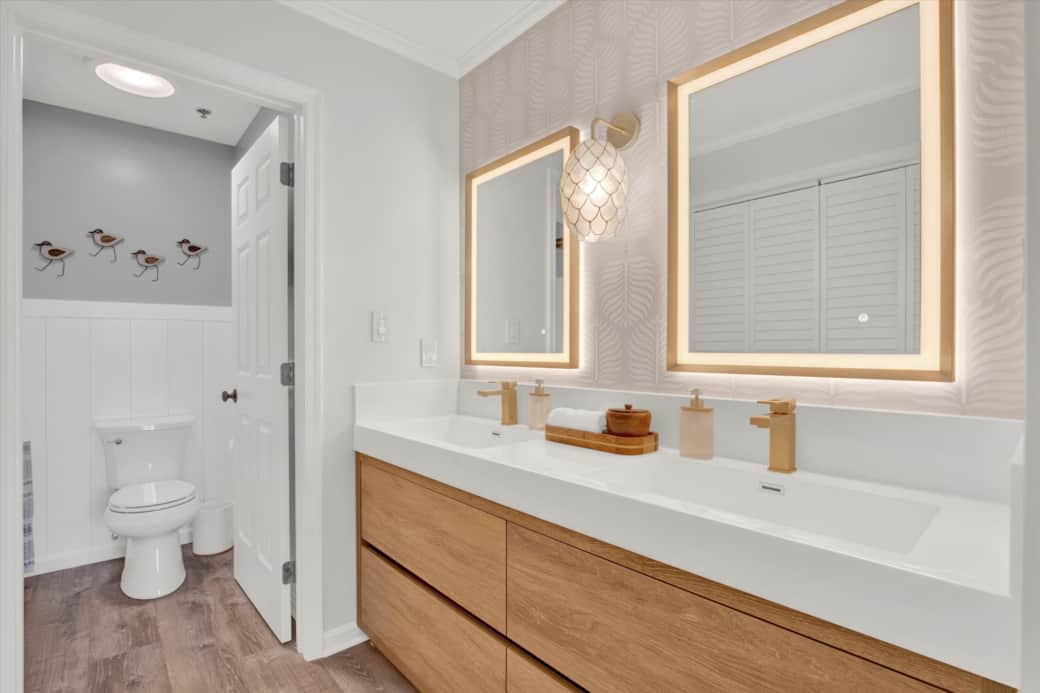 Bathroom connected to primary bedroom