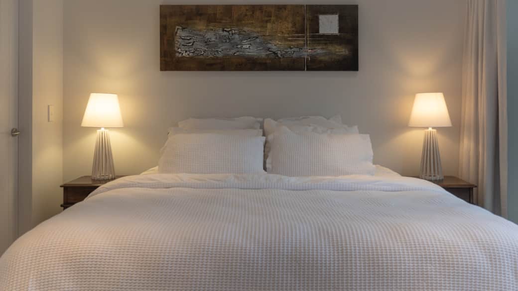 King bed in master bedroom